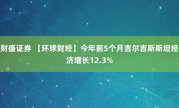 财盛证券 【环球财经】今年前5个月吉尔吉斯斯坦经济增长12.3%